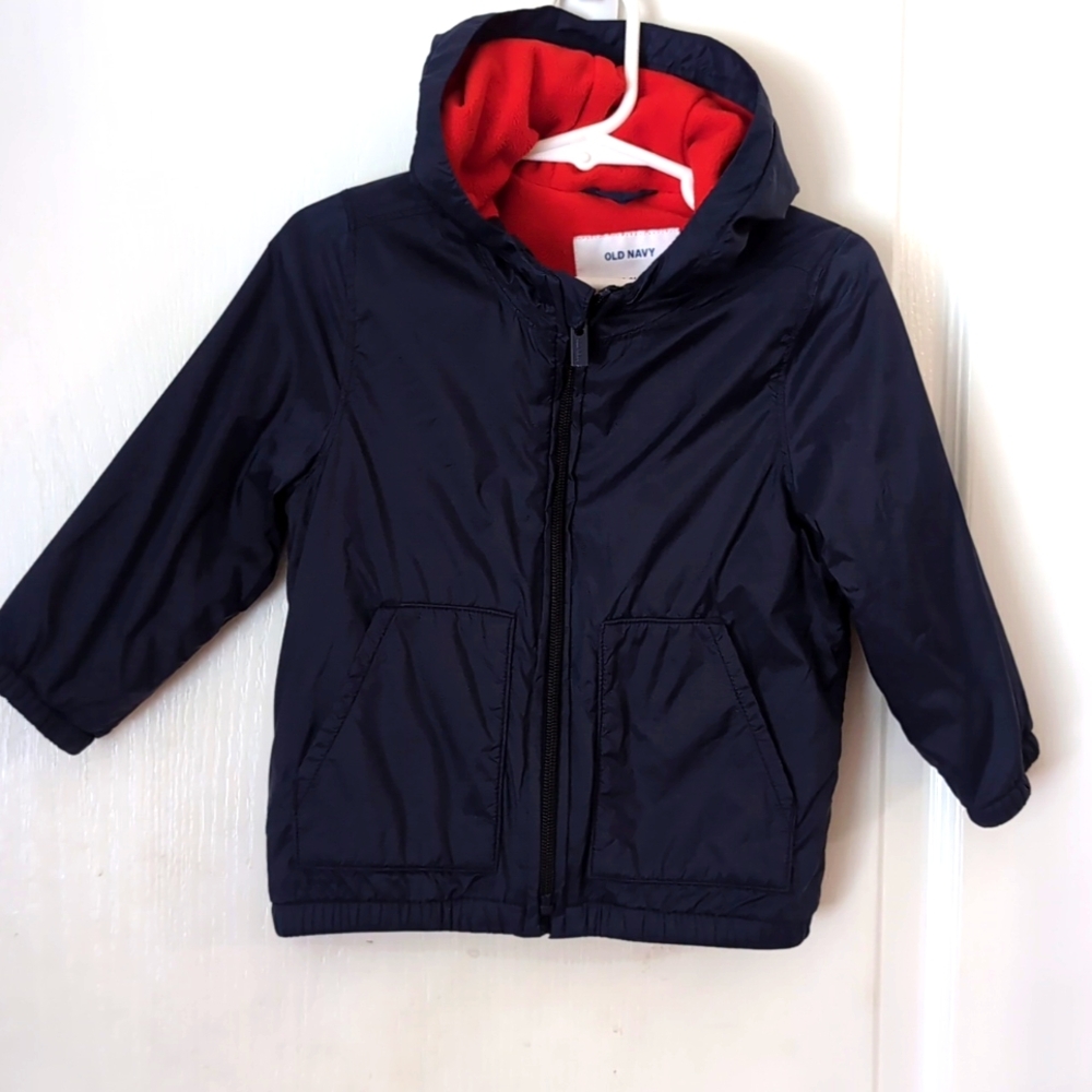 Old Navy Fleece Lined Hooded Windbreaker Jacket. Size 18-24 mos